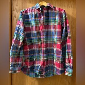 Ralph Lauren Polo Women’s Red and Blue Plaid Button-Down Shirt Great Condition!
